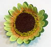 Голова подсолнуха с листом, атлас, 8 см