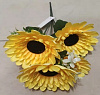 Букет подсолнуха, 5 голов, 36 см, шелк