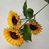 Букет подсолнуха, 3 головы, 88 см, шелк
