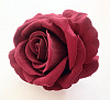 Голова розы на листе, бархат, 10 см