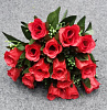 Букет бутонов роз с добавкой, 18 голов, 36 см, атлас