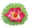 Голова пиона на листе, атлас, 15 см