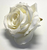 Голова розы на листе, шелк, 10 см