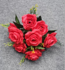 Букет роз с мелкоцветом, 12 голов, 40 см, атлас