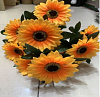 Букет подсолнуха, 9 голов, 47 см, шелк