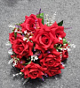 Букет роз с мелкоцветом, 12 голов, 42 см, атлас
