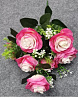Букет роз с мелкоцветом, 10 голов, 42 см, атлас