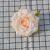 Голова розы на листе, шелк, 10 см