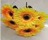 Букет подсолнуха, 7 голов, 36 см, шелк