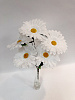 Букет ромашек, 8 голов, 40 см, атлас