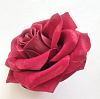 Голова розы на листе, бархат, 10 см