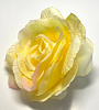 Голова розы на листе, шелк, 13,5 см