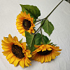 Букет подсолнуха, 3 головы, 90 см, шелк