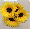Букет подсолнуха, 7 голов, 34 см, шелк