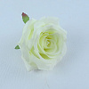 Голова розы на листе, 10 см, полиэфирная ткань
