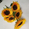 Букет подсолнуха, 7 голов, 58 см, шелк